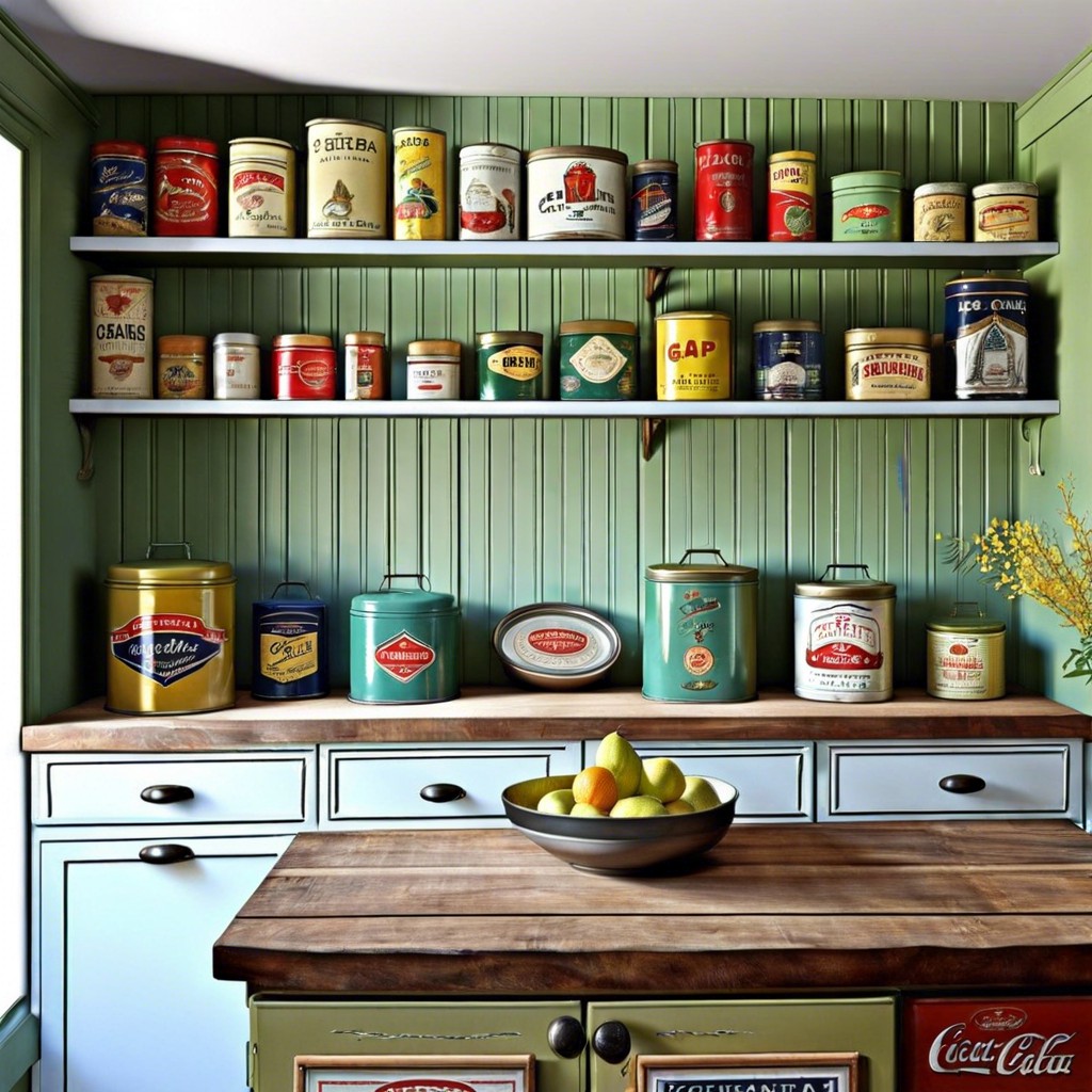 use it for vintage tins and canisters