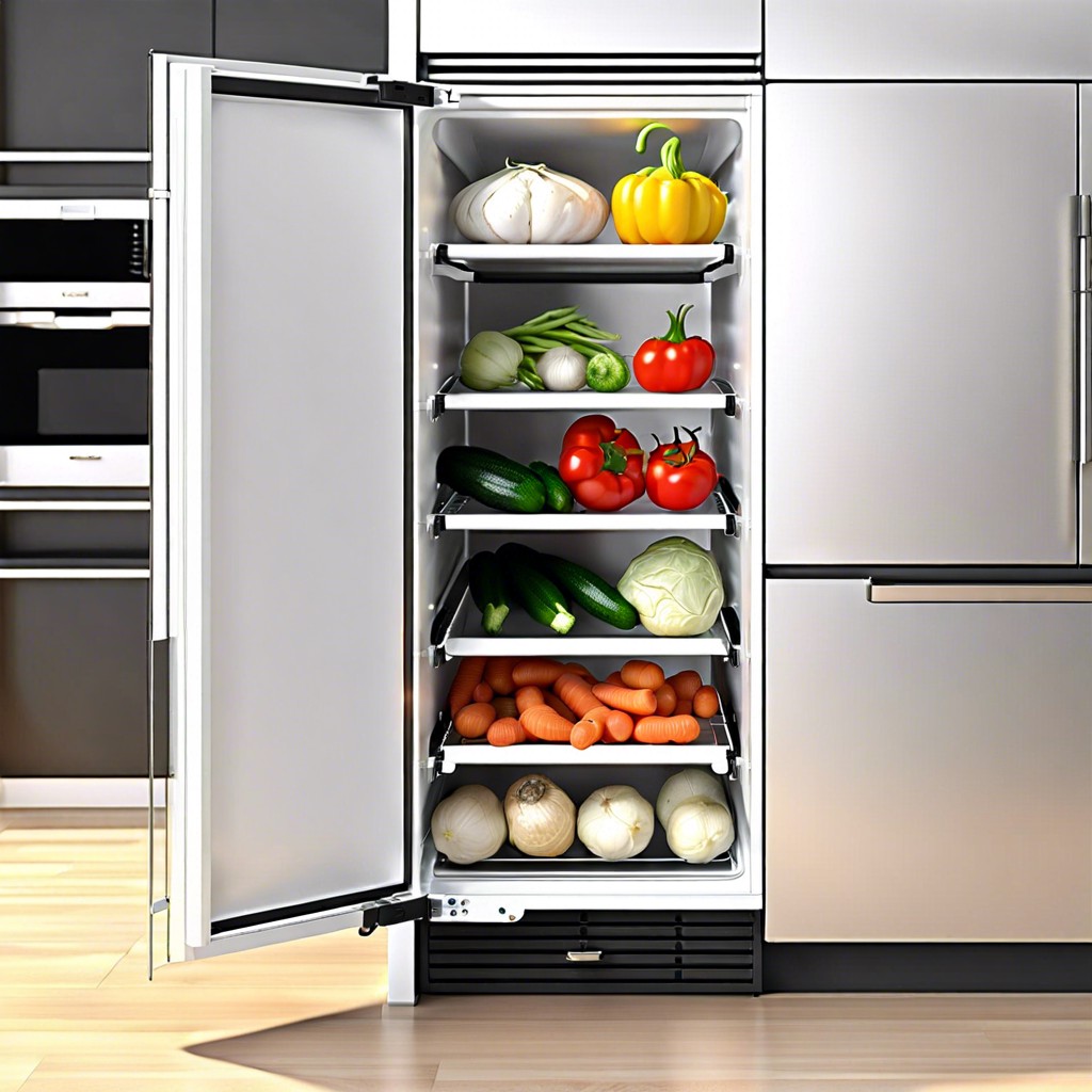 vertical pull out vegetable crisper