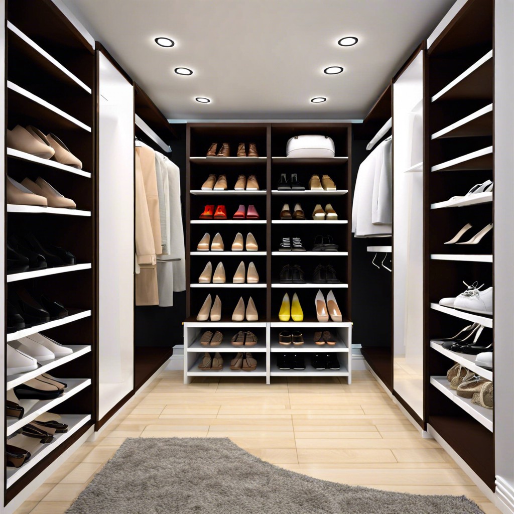 vertical shoe shelves