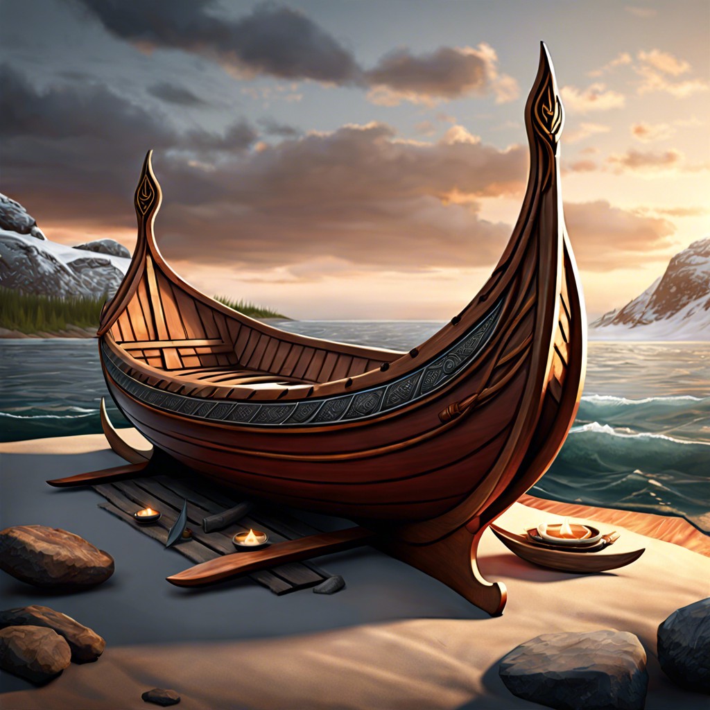 viking longboat bed with dragon figurehead