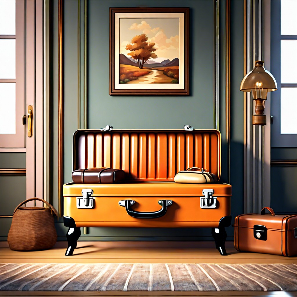 vintage suitcase bench