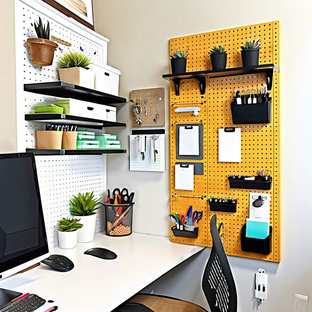 wall mounted pegboards with hooks
