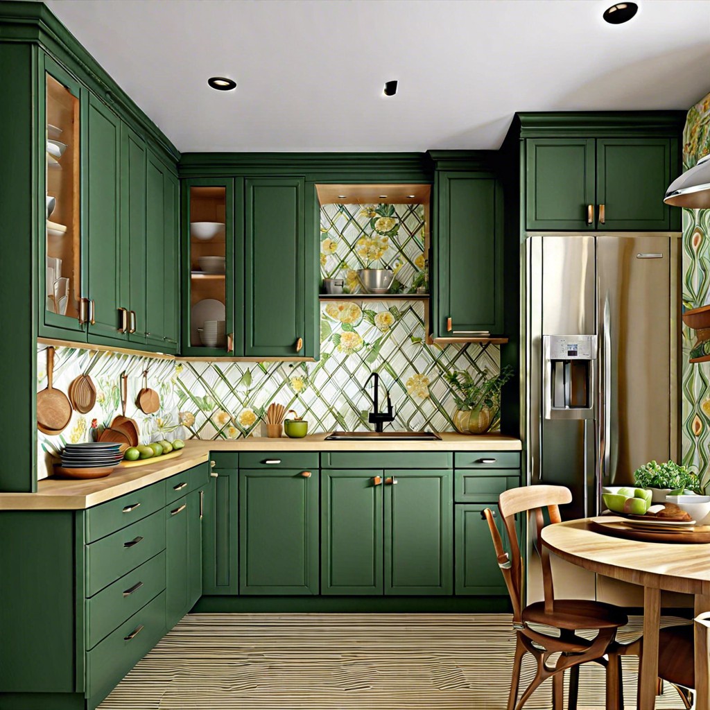 wallpapered cabinets