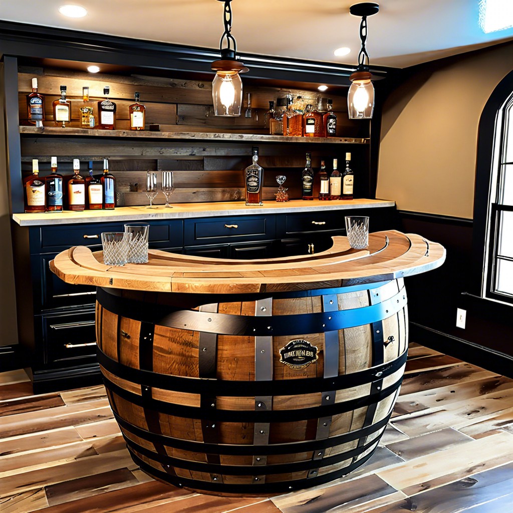 whiskey barrel bar