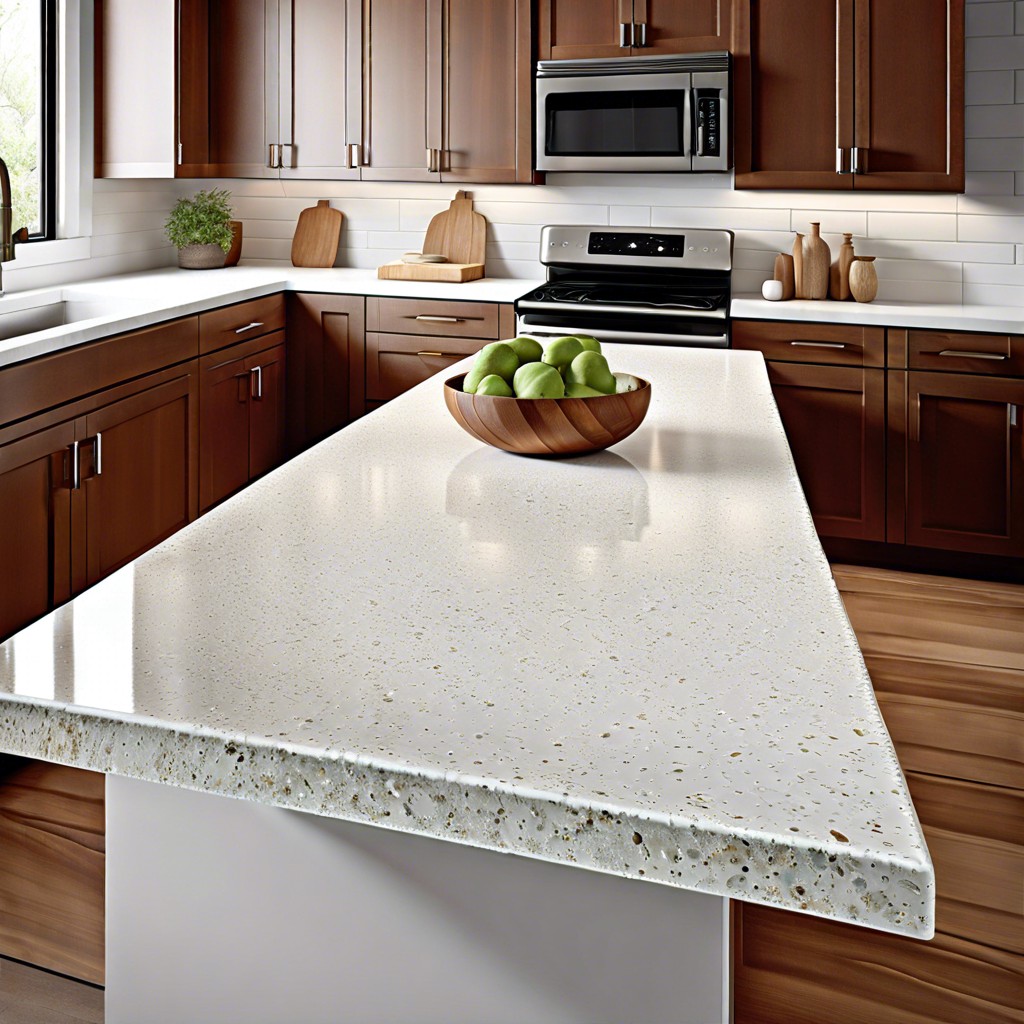 white recycled glass composite