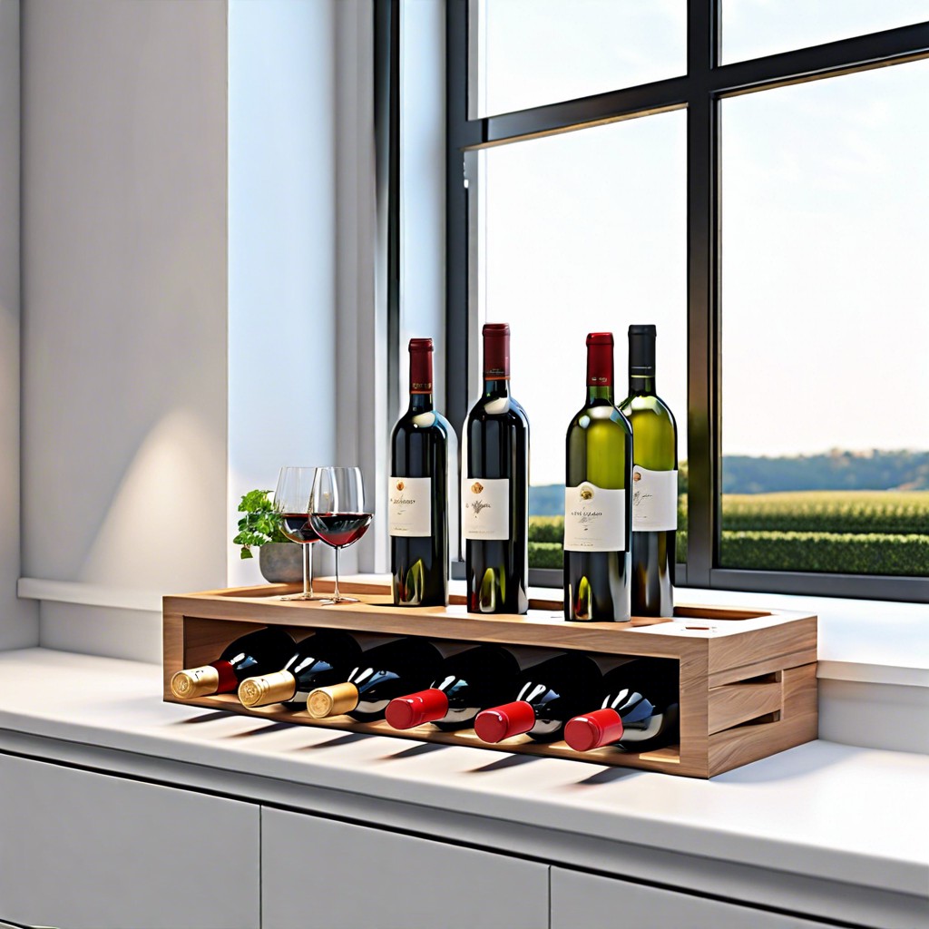 window sill wine rack