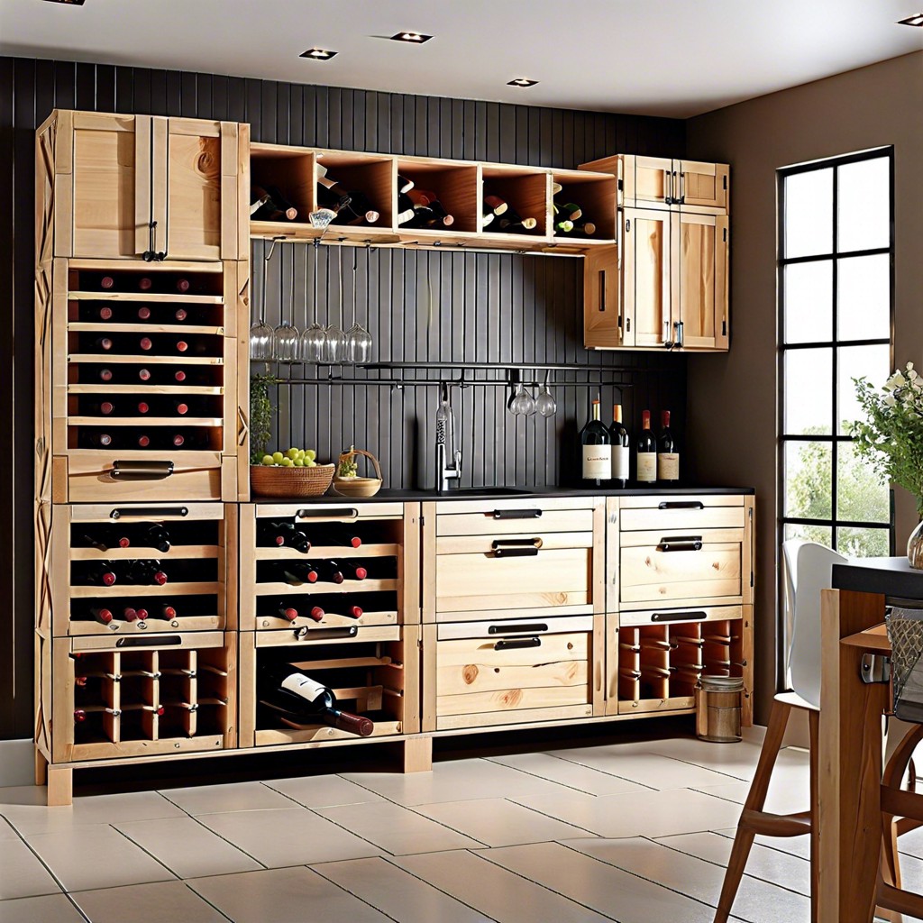 wine crate storage cabinets