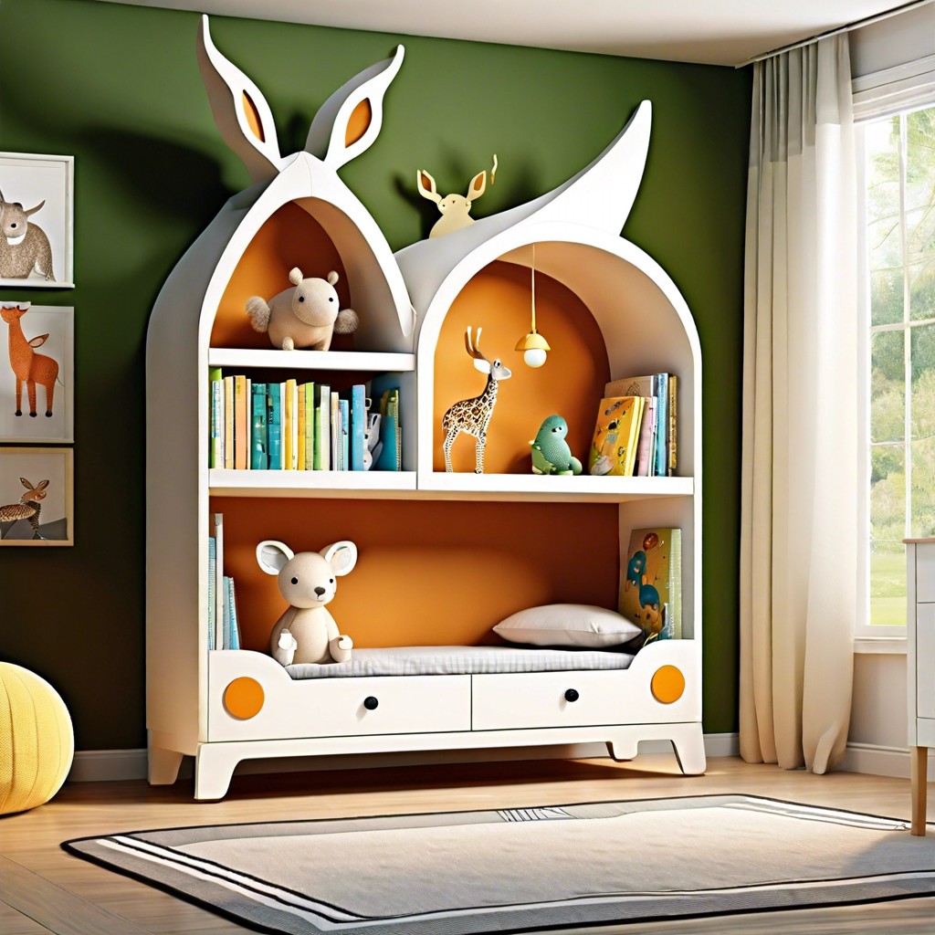 animal shaped bookshelves