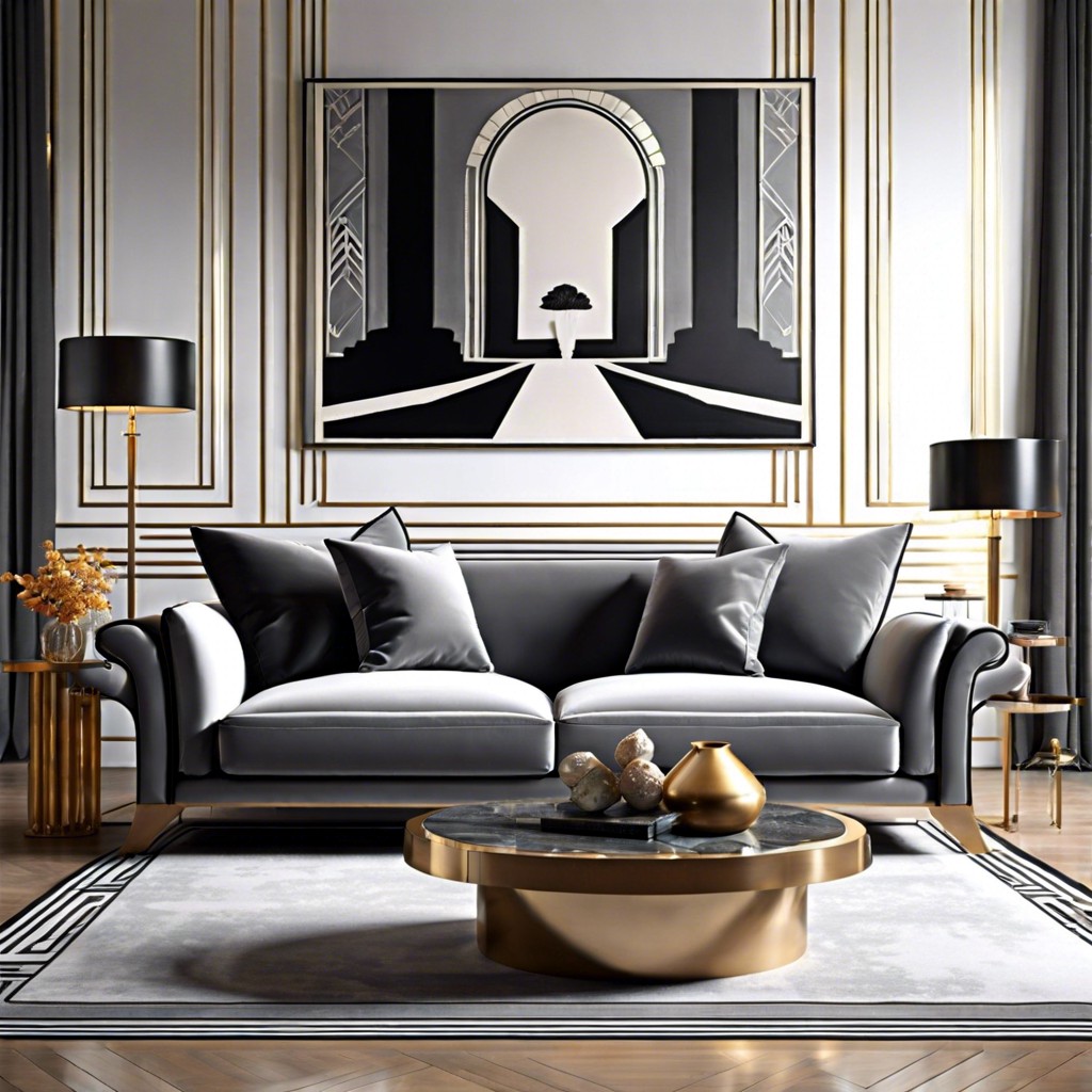 art deco allure with geometric patterns and rich fabrics