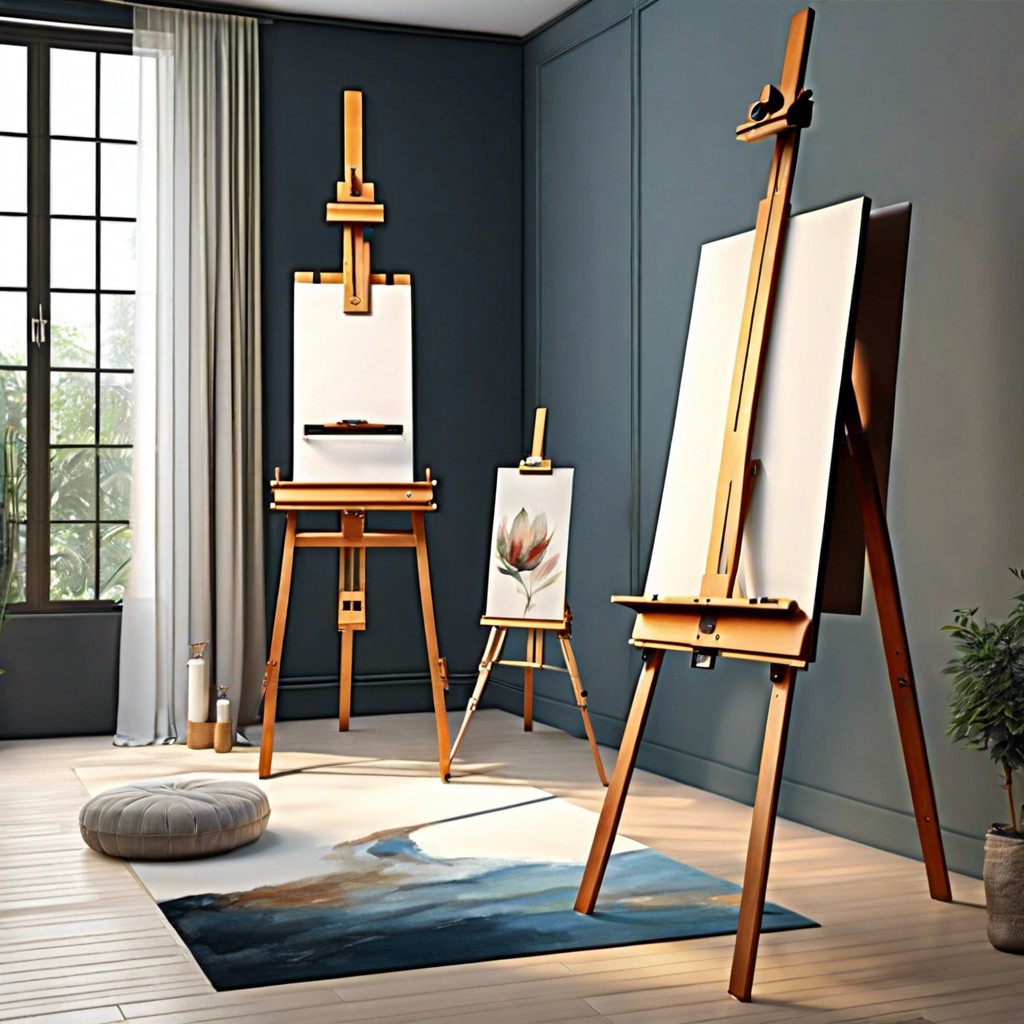 art gallery with easels