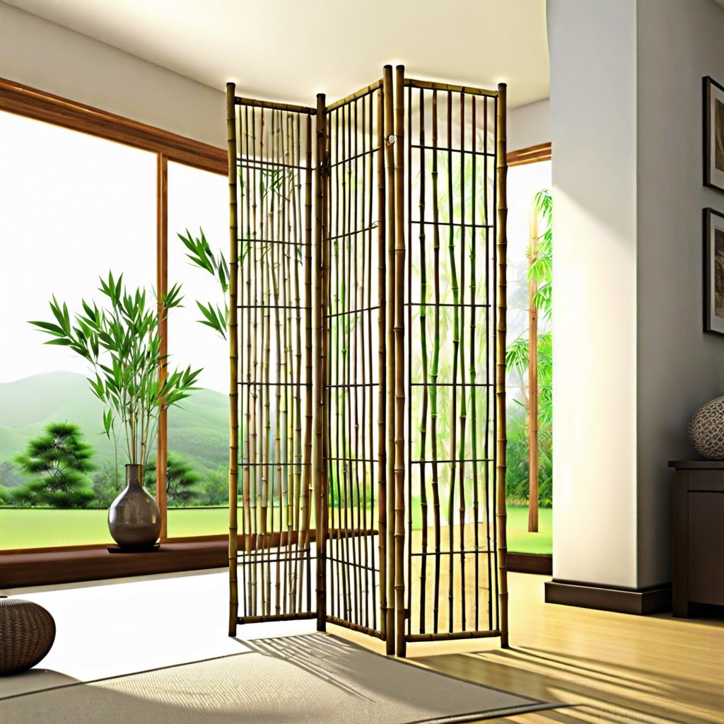 bamboo and glass panel