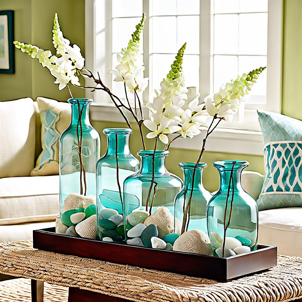 beach glass vases