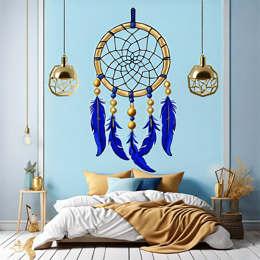 blue and gold dream catcher