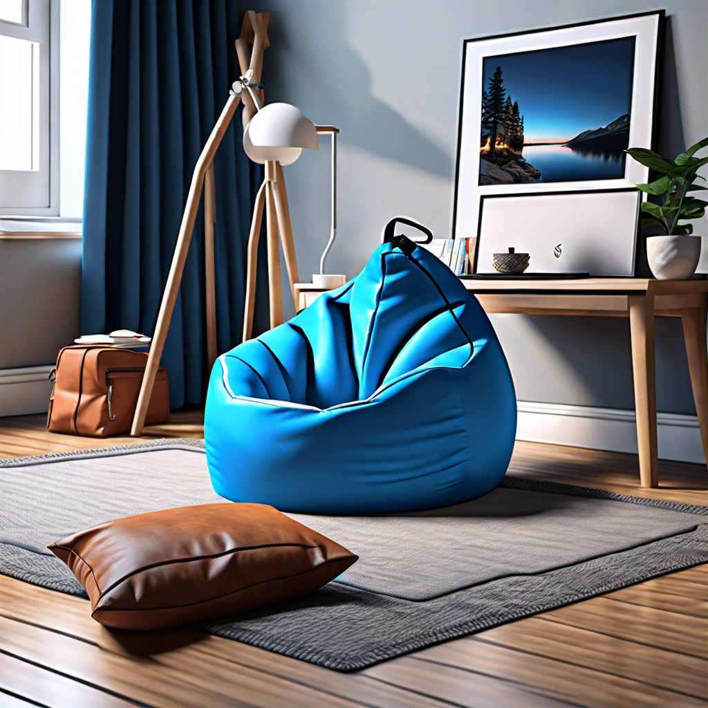 blue bean bag chair