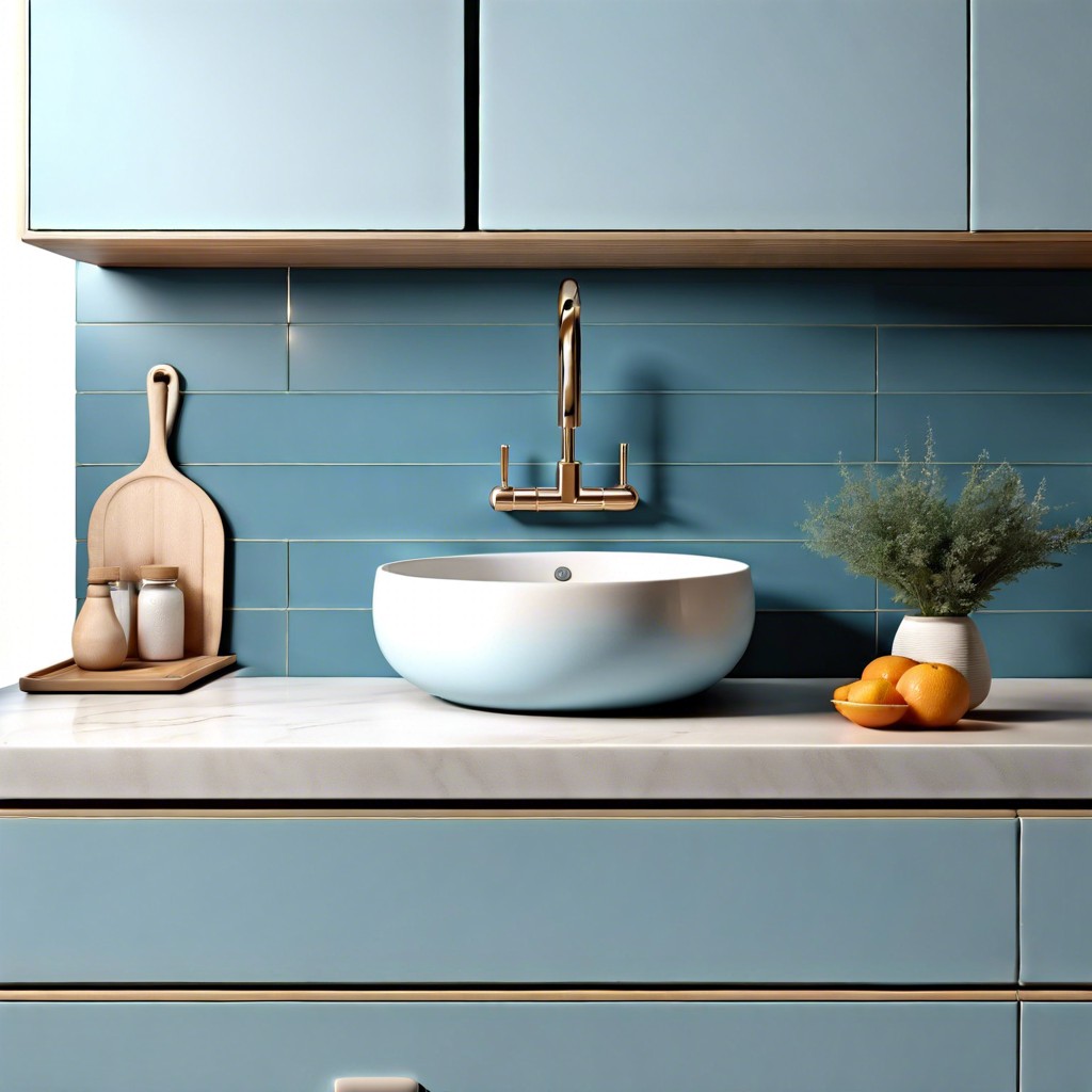 blue ceramic sink