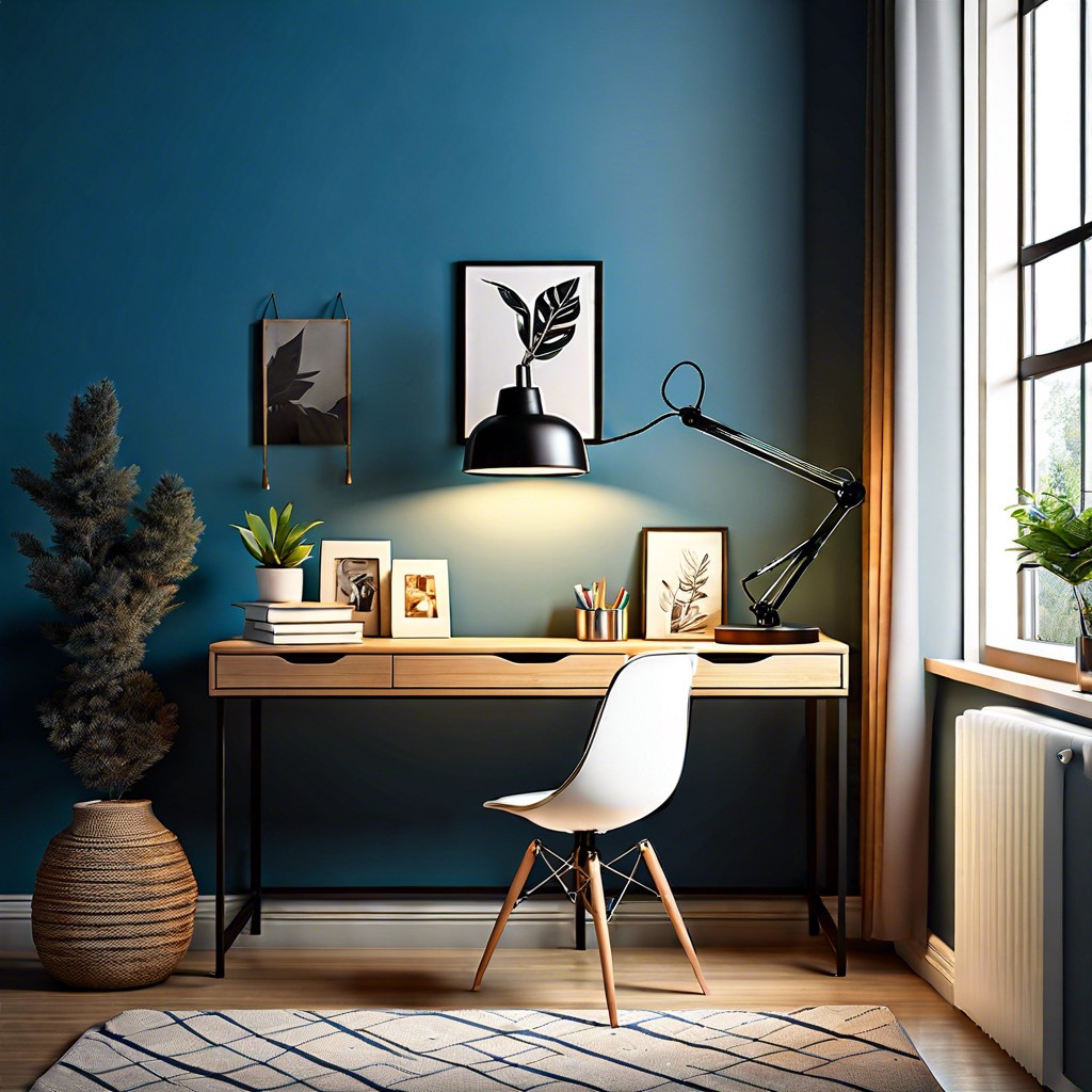 blue desk lamp