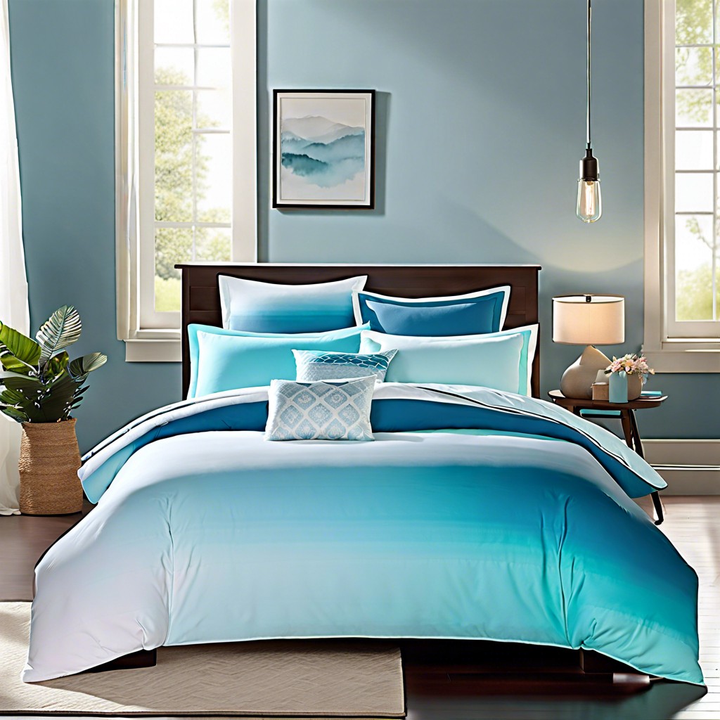 blue ombre bedding