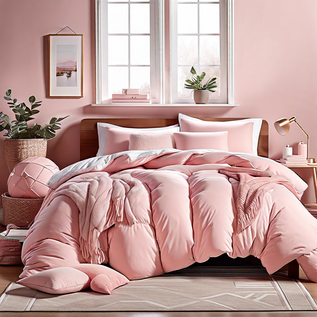 blush pink comforter