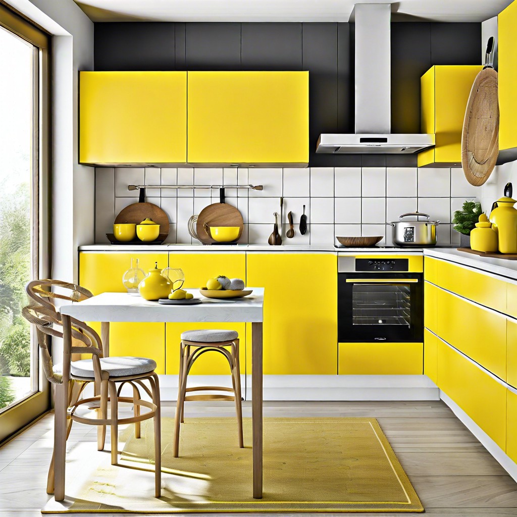bright yellow accents