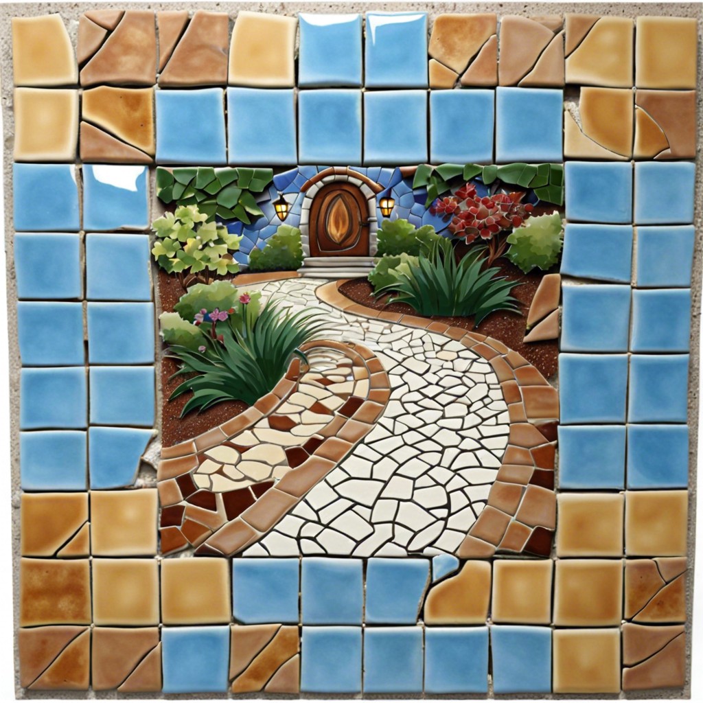 broken ceramic tile mosaic