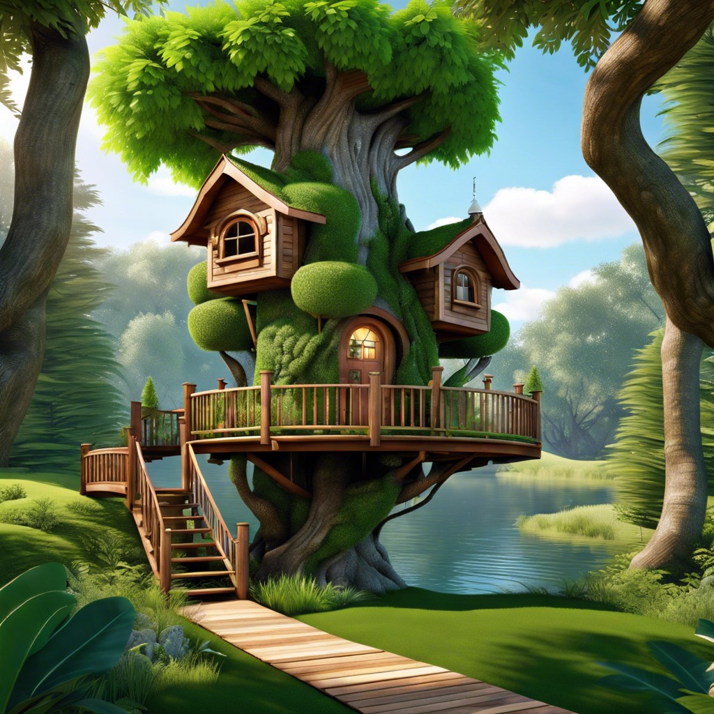 camouflaged treehouse