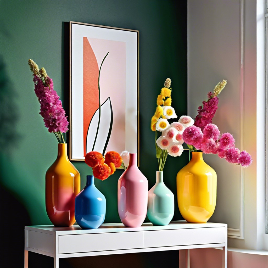 color blocked vases