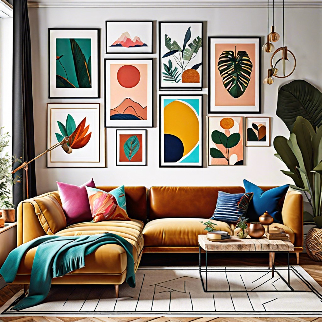 colorful gallery wall
