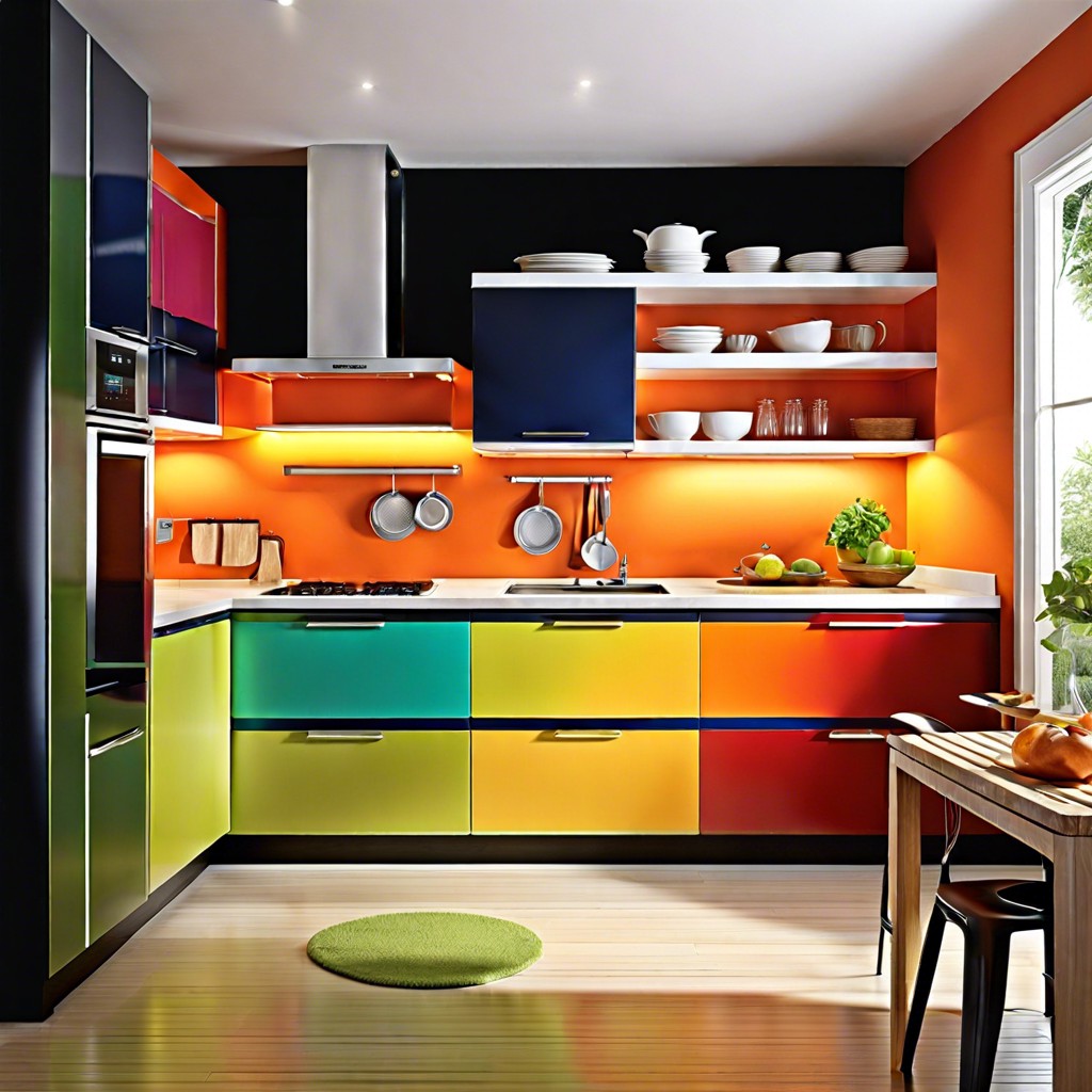 colorful painted cabinets