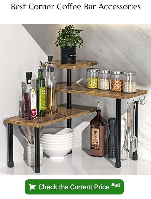 corner coffee bar accessories