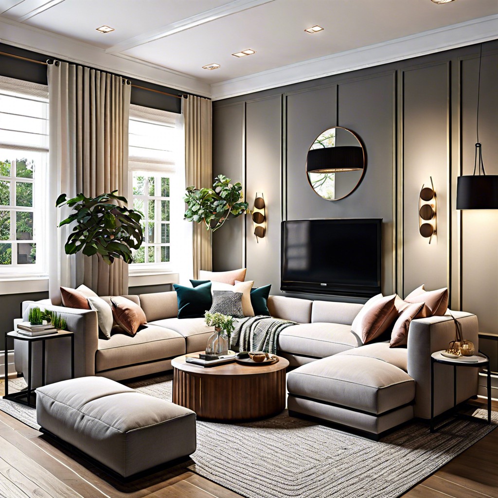 corner sectional with ottoman in the middle