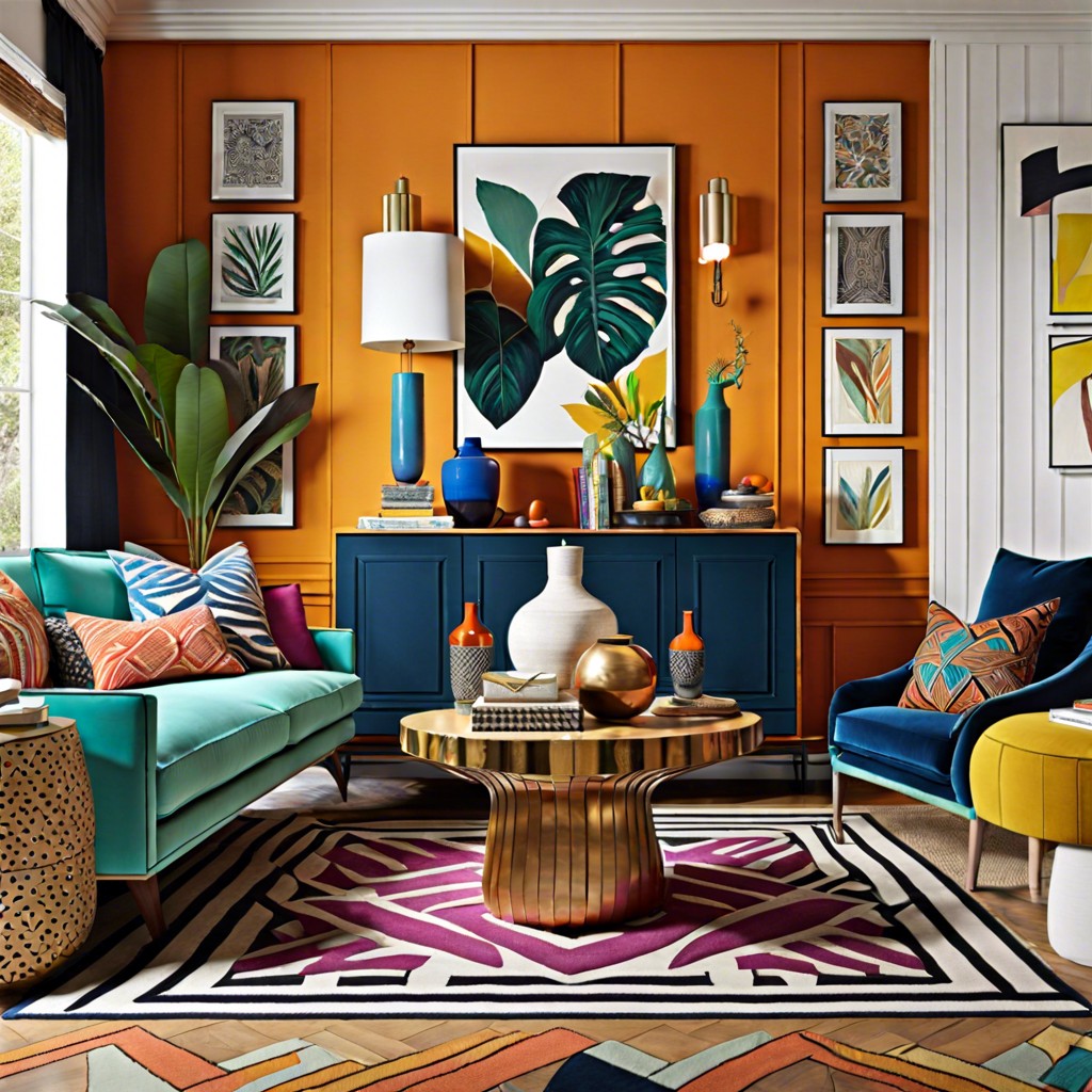eclectic mix with bold patterns and colors