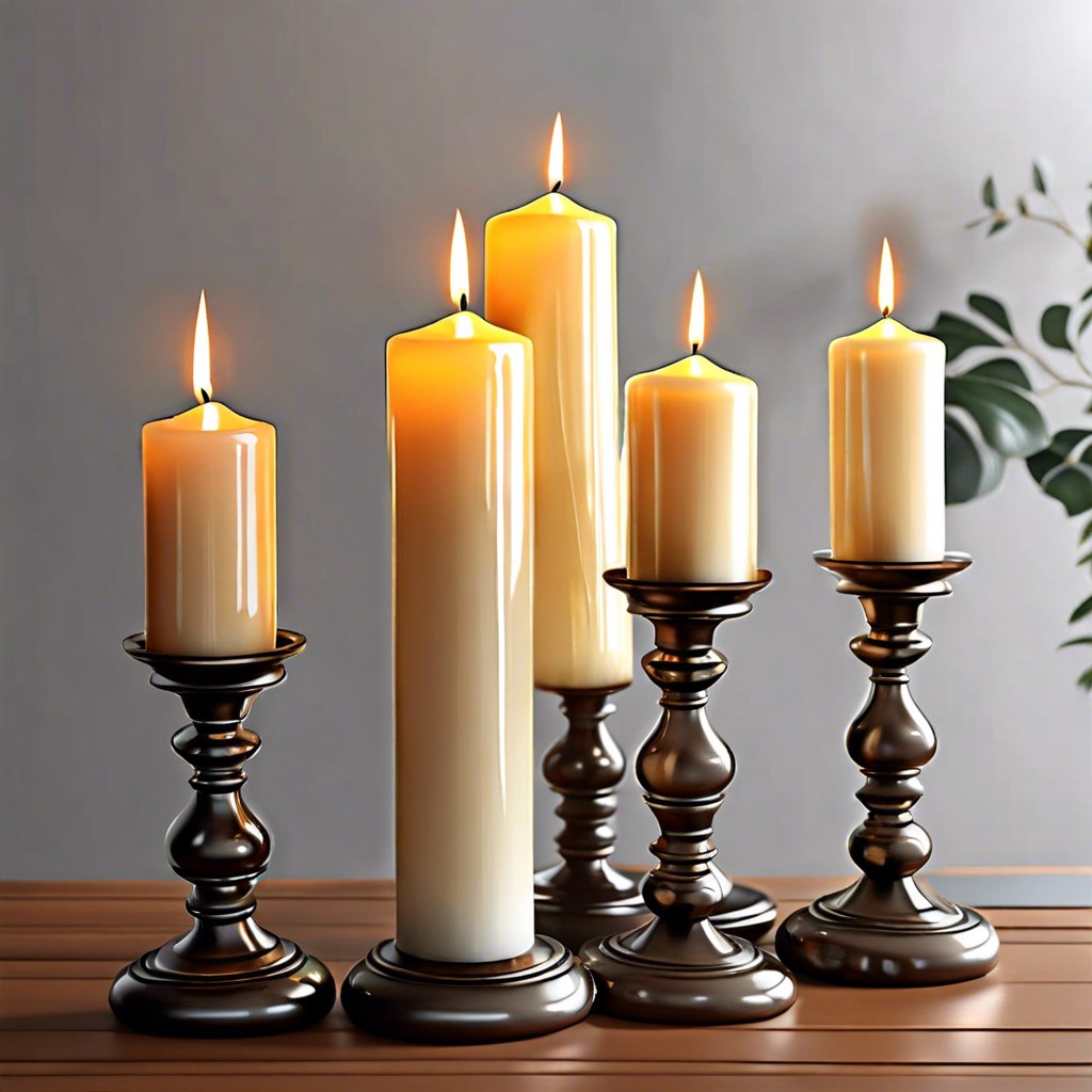 elegant candle holders with candles