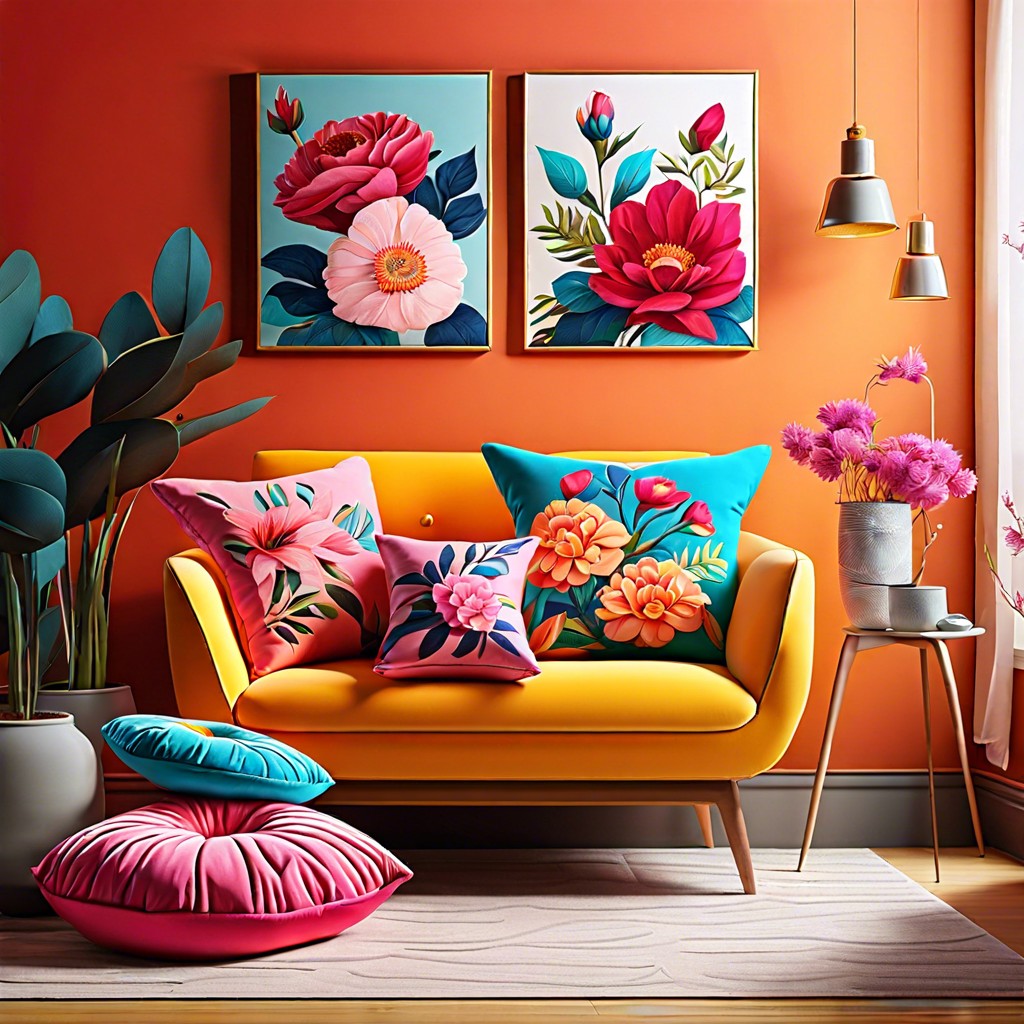 floral cushions