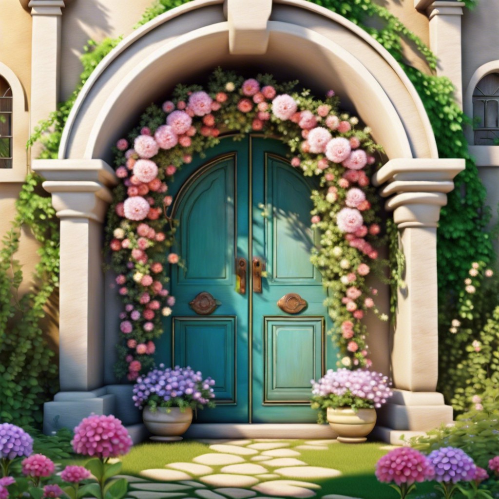 flower covered archways