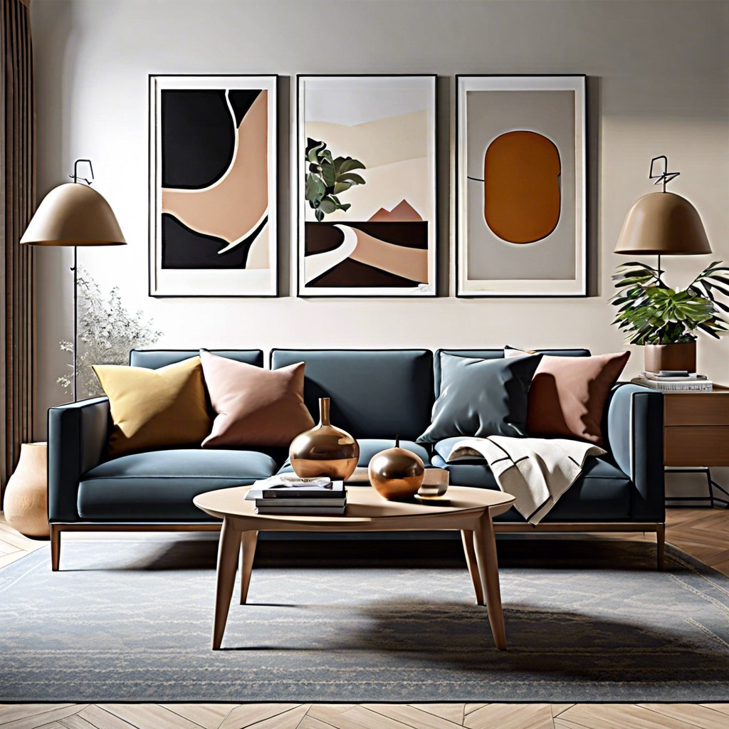 gallery style with art focused seating arrangement