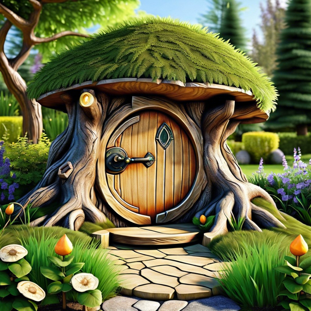 hobbit door tree stump