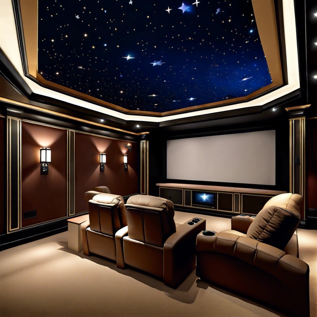 home theater with starry ceiling