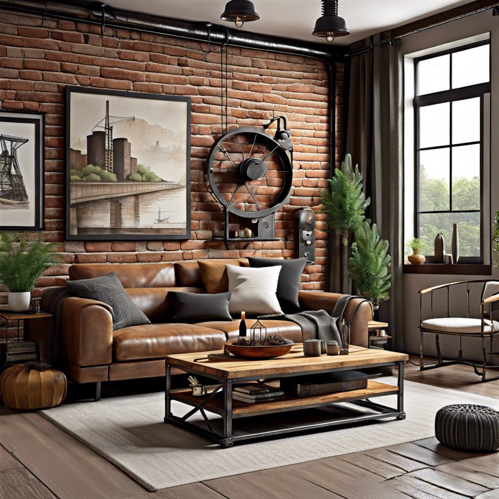 industrial chic with exposed bricks