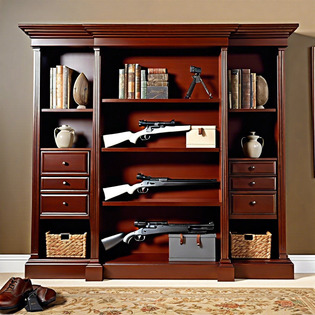 inside a faux bookshelf