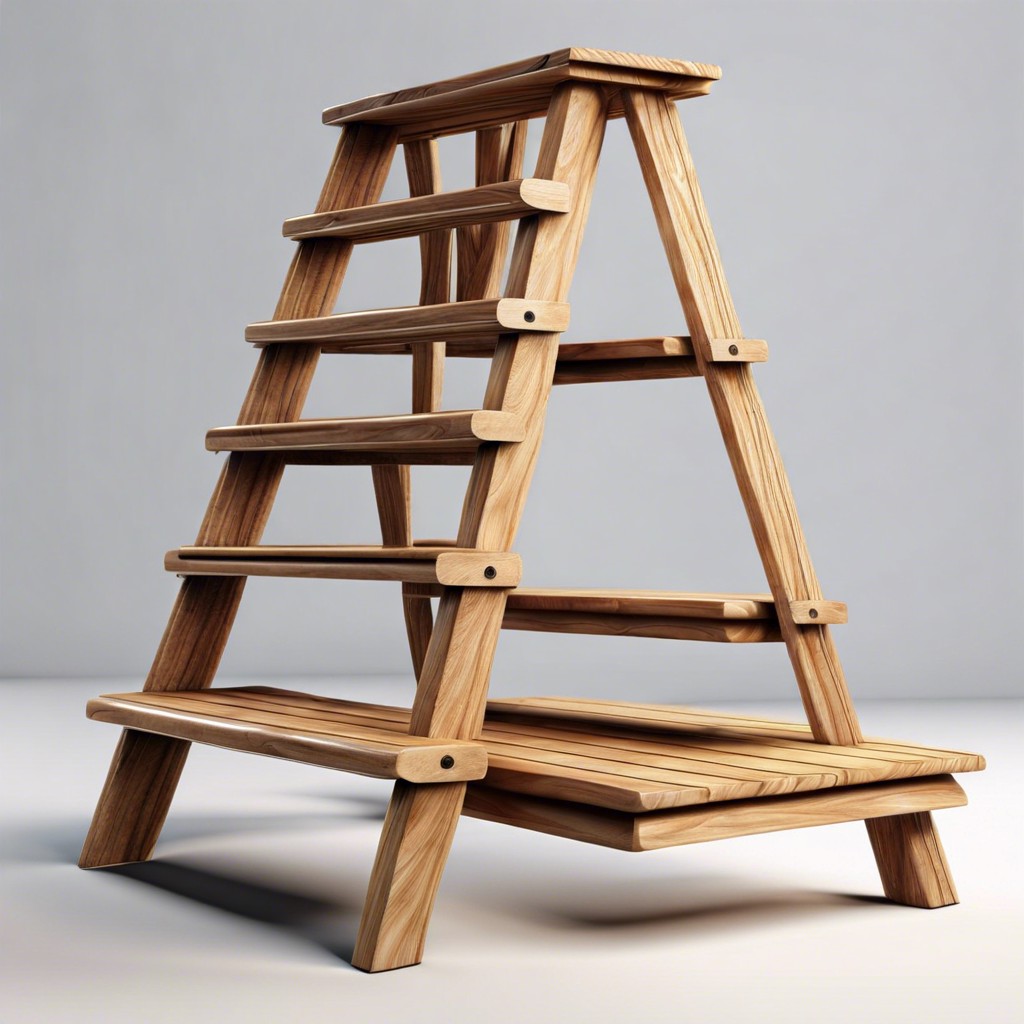 ladders with wooden planks
