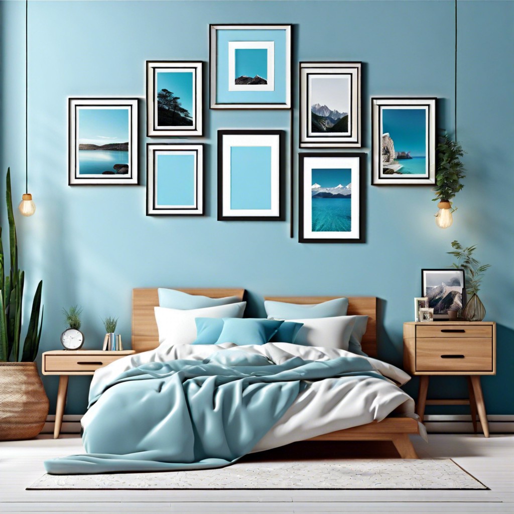 light blue photo frames