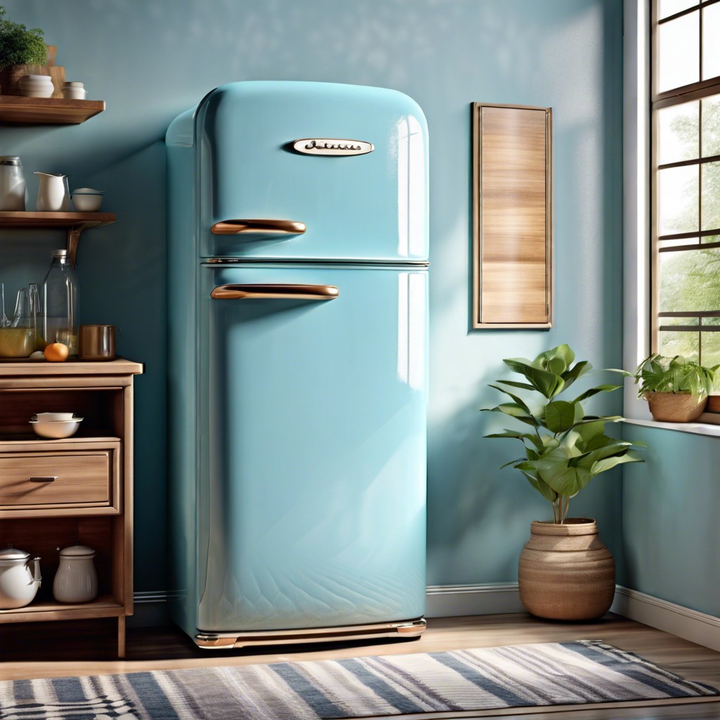 light blue vintage refrigerator