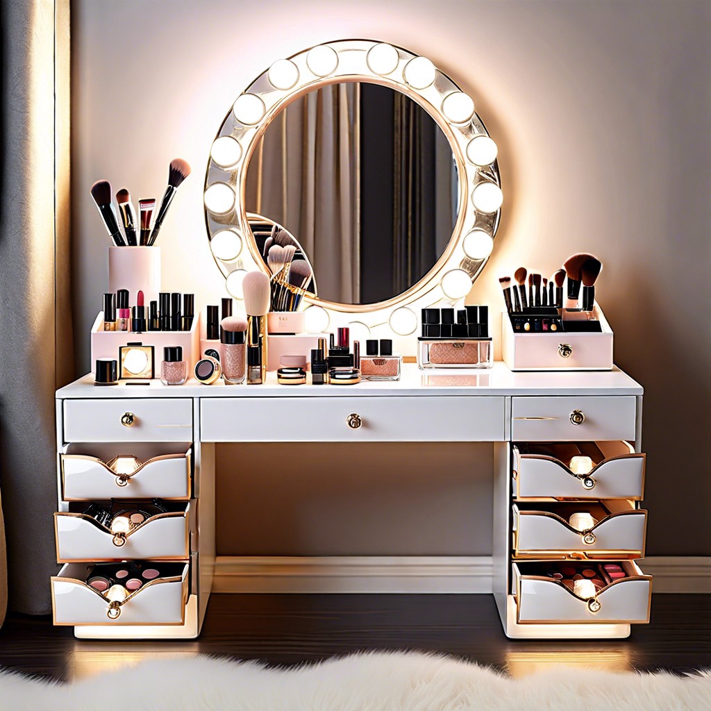 lighted makeup storage