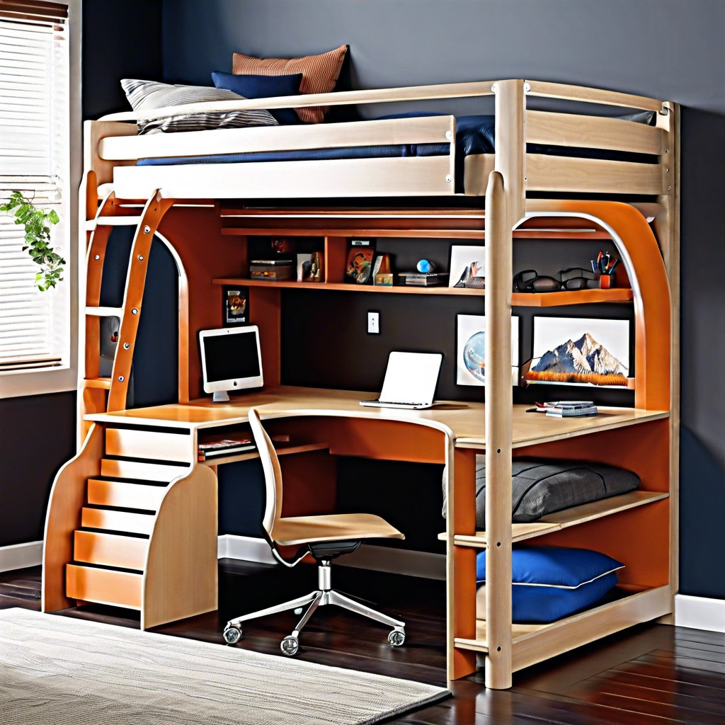 loft bed with workspace
