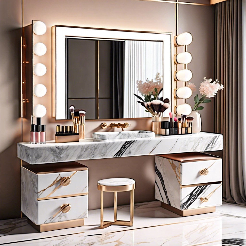 marble makeup countertop