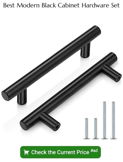 modern black cabinet hardware set