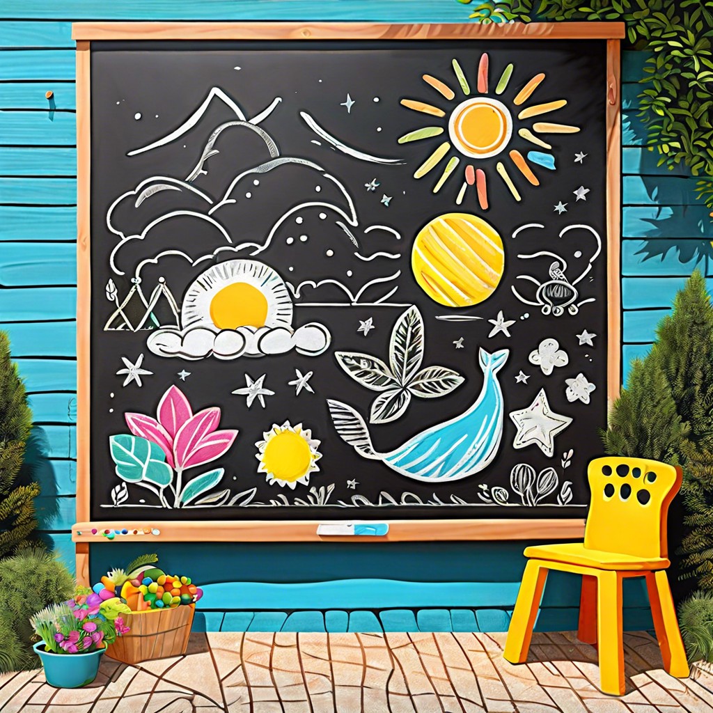 outdoor chalkboard wall