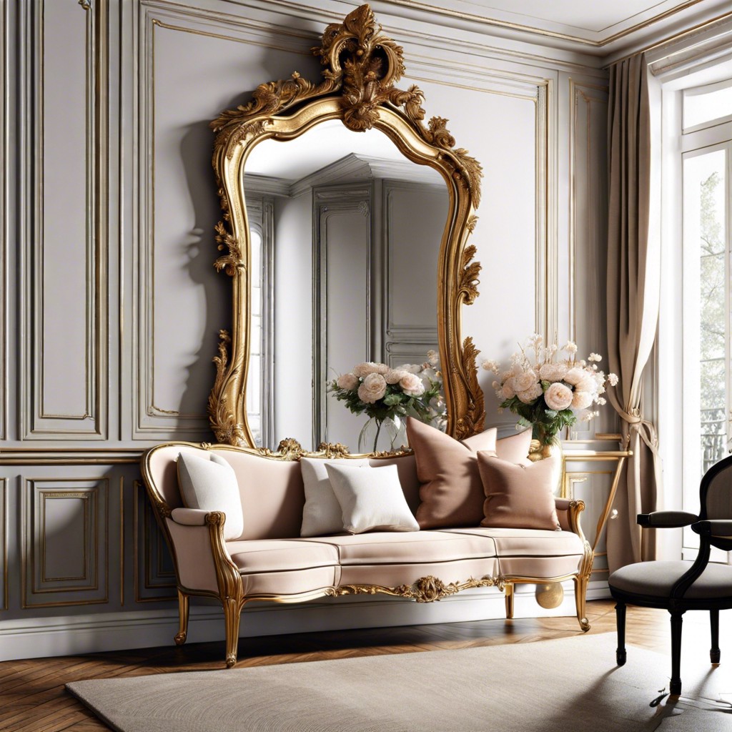 parisian elegance with gilded mirrors