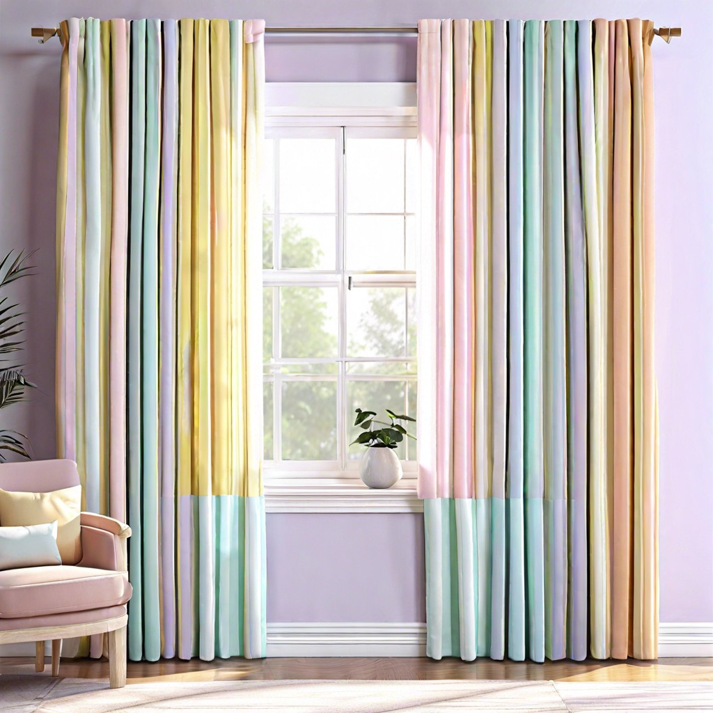 pastel striped curtains