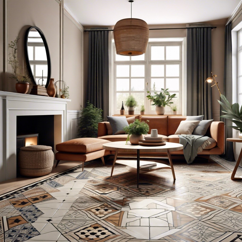 patterned floor tiles